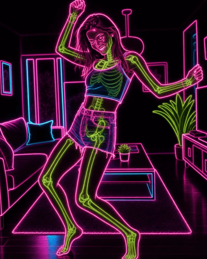 Neon effect example: the photo with the effect applied